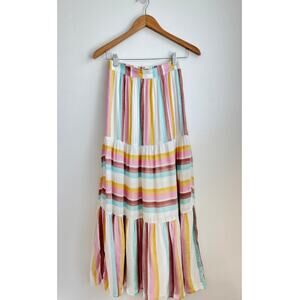L*Space Bondi Striped Tiered Maxi Skirt in Almafi Coast Size S